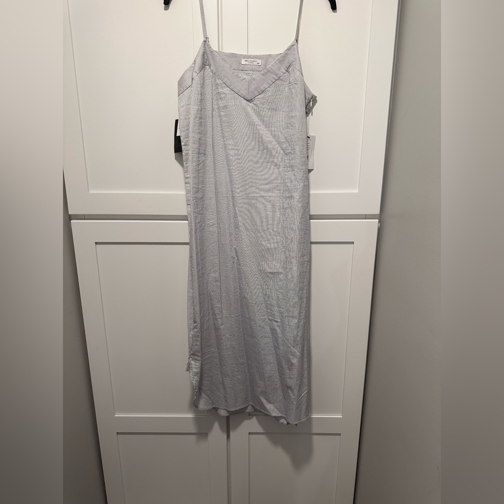 Equipment Bright White and Atlantic Deep Dress M